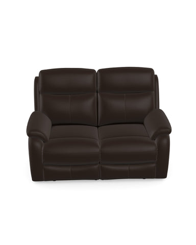 Kendra 2 Seater Sofa Manual Recliner in Leather Ranch Oak
