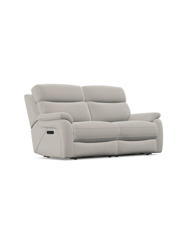 Kendra 3 seater Power Recliner with Head Tilt in Fabric Darwin Silver