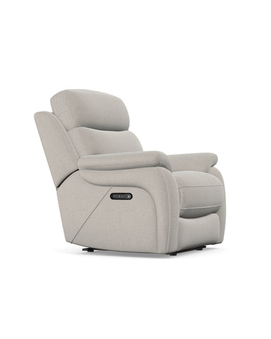 Kendra Chair Power Recliner with Head Tilt in Fabric Darwin Silver