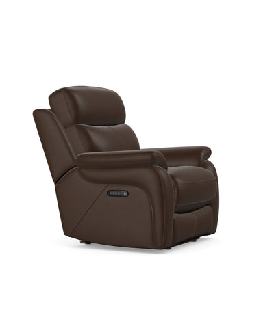Kendra Chair Power Recliner with Head Tilt in Leather Dolce Coffee