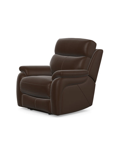 Kendra Chair Manual Recliner in Leather Dolce Coffee