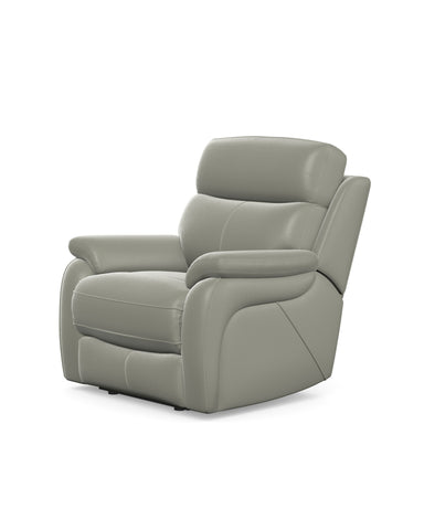 Kendra Chair Manual Recliner in Leather Mezzo Grey