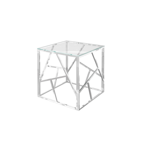 Kieta Glass & Chrome Side Table