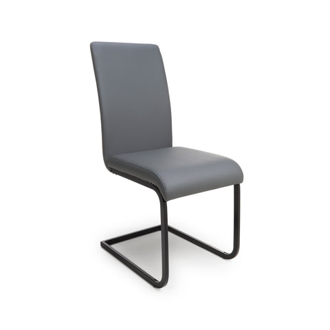 Loft Grey Dining Chair Black Leg