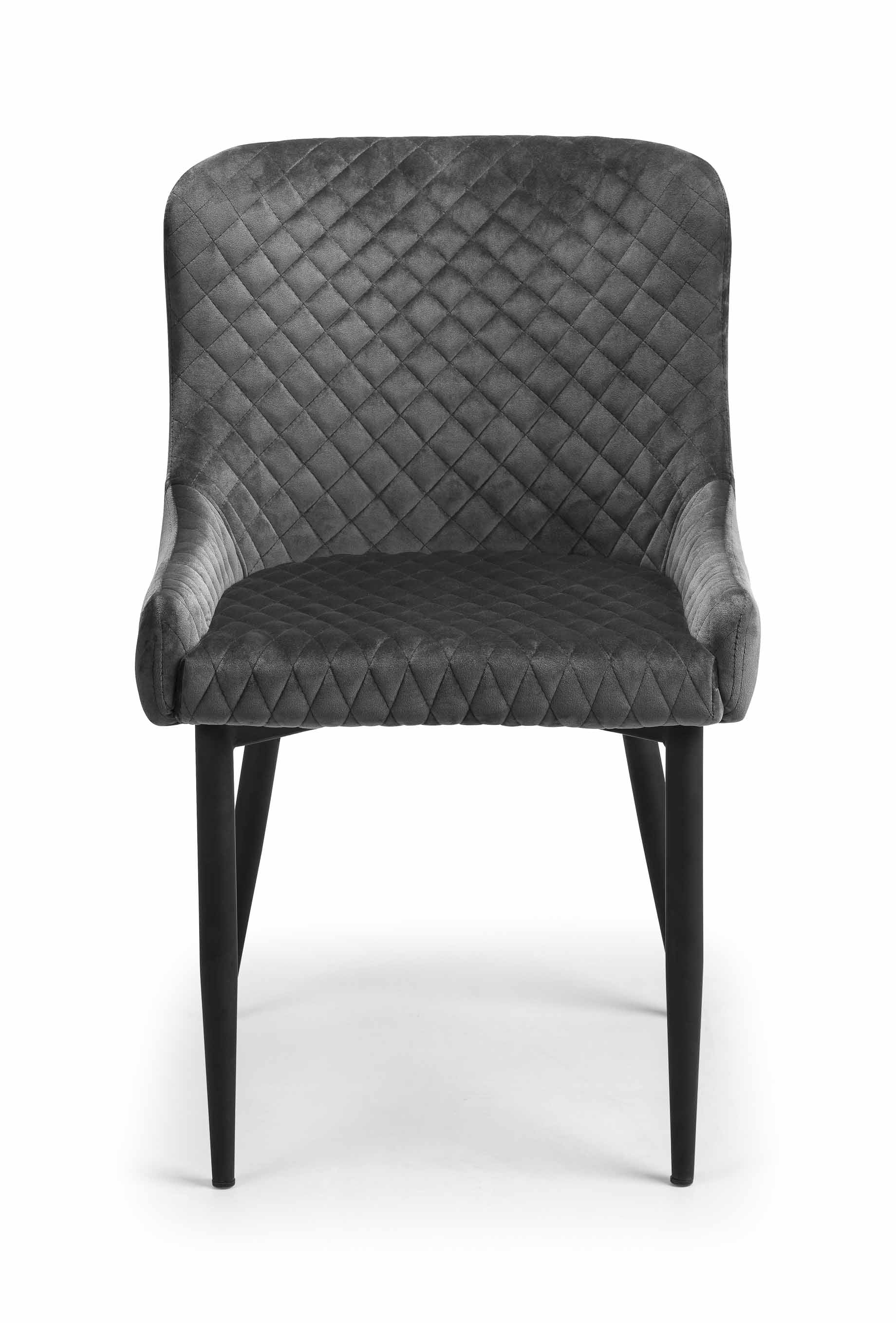 Luxe Velvet Dining Chairs - Grey - Sold in pairs