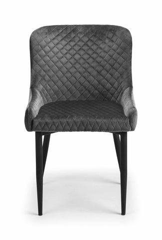 Luxe Velvet Dining Chairs - Grey - Sold in pairs