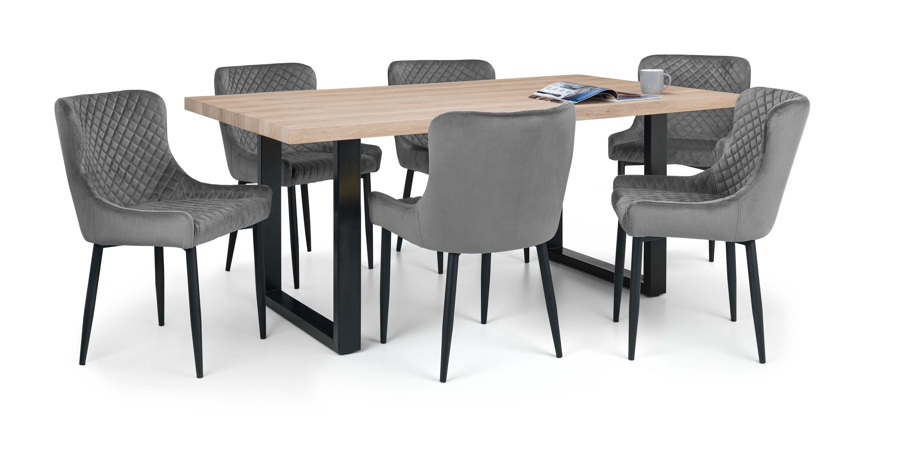 Luxe Velvet Dining Chairs - Grey - Sold in pairs