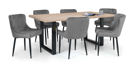 Luxe Velvet Dining Chairs - Grey - Sold in pairs