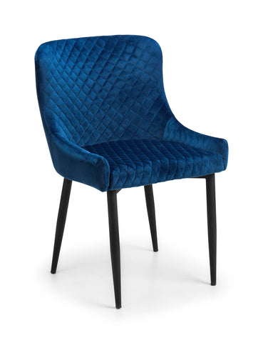 Luxe Velvet Dining Chairs - Blue - Sold in pairs