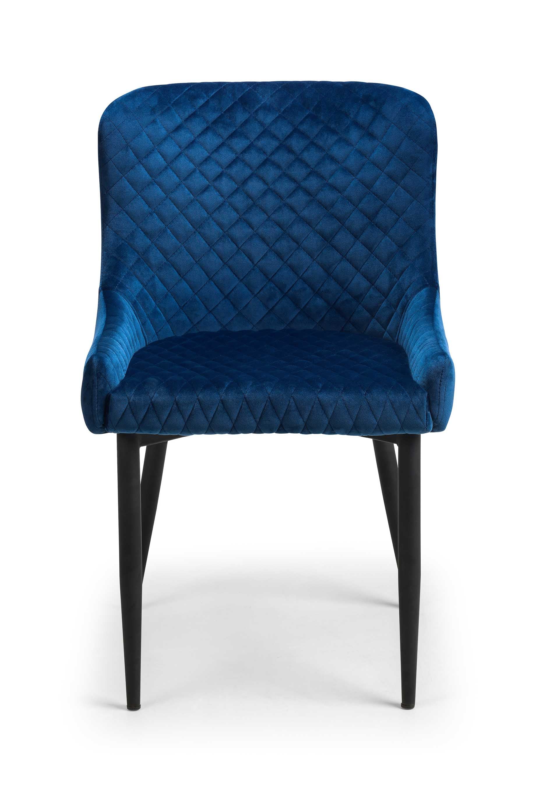 Luxe Velvet Dining Chairs - Blue - Sold in pairs