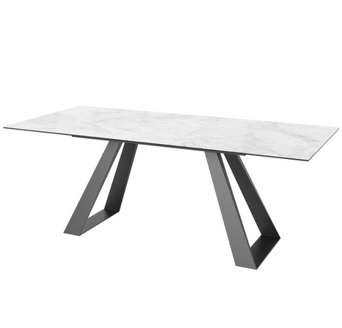 Lavante Gloss Ceramic Extending Dining Table Grey 160 to 200cm