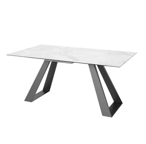 Lavante Gloss Ceramic Extending Dining Table Grey 160 to 200cm