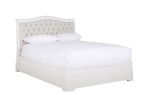 Mabel Bed Bone with Upholstered Headboard (King Size- 5ft)
