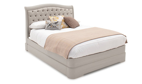 Mabel Bed Taupe with Upholstered Headboard (Super King Size - 6ft)