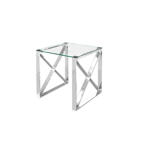 Maxi Glass & Chrome Side Table