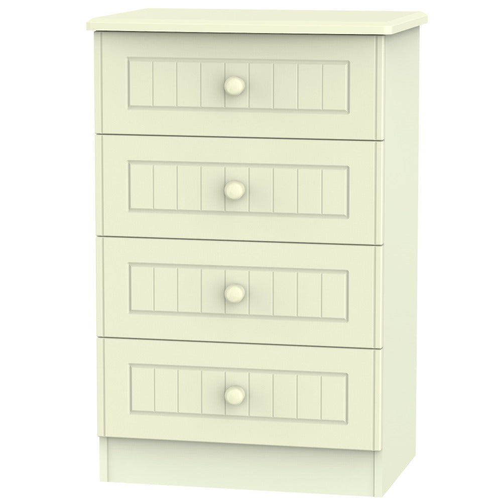 Warwick 4 Drawer Midi Chest of Drawers Cream