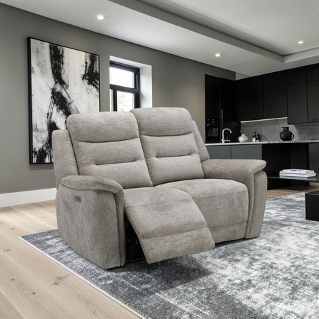 Lebus New York 2 seater electric recliner sofa in natural fabric