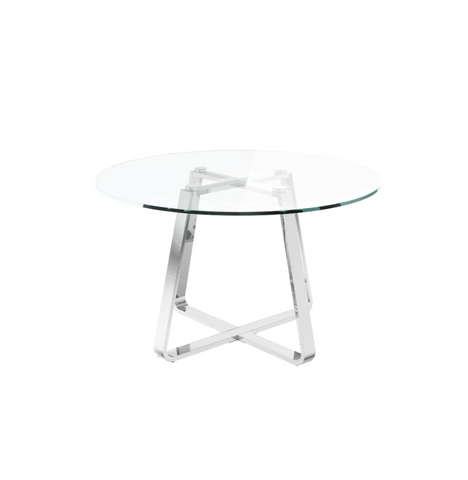 Nova Glass and Chrome Round Dining Table