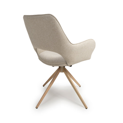 Perth Easy Clean Natural Fabric Swivel Chair (Sold in Pairs)