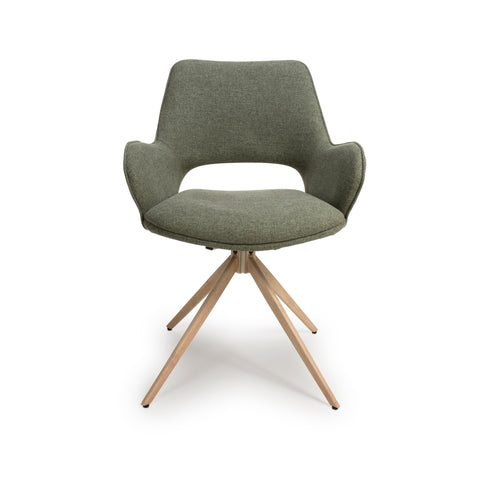 Perth Easy Clean Sage Fabric Swivel Chair