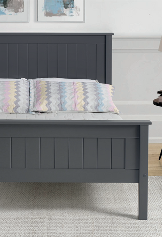 Taurus Dark Grey Wooden Bed Frame