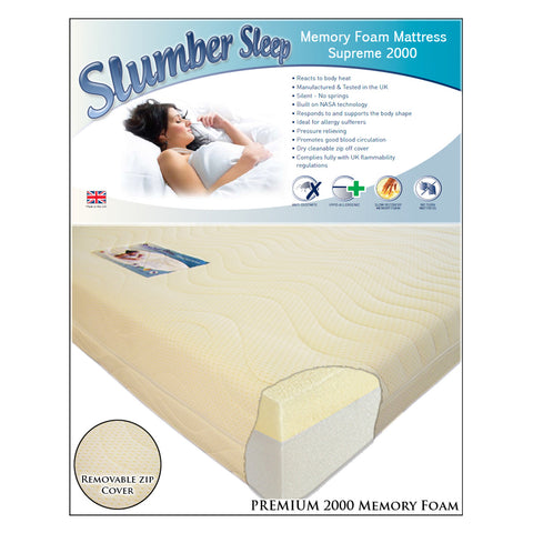 Premium 2000 Memory Foam Mattress (Roll Packed)