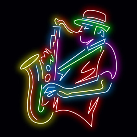 Saxophone Player Neon Sign