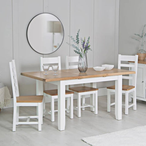 Easterly 1.2m Butterfly Extending White Dining Table