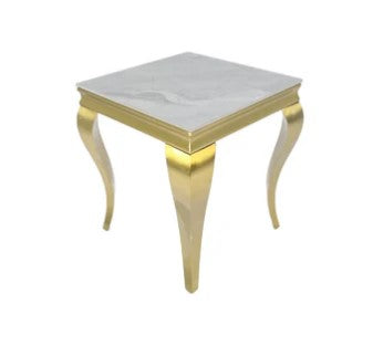 Louis Gold Marble Lamp Table