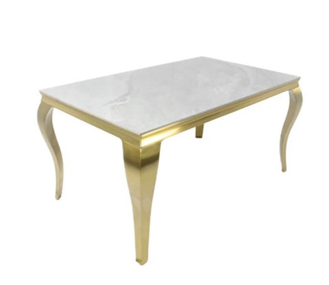 Louis Gold 1.5m Marble Dining Table