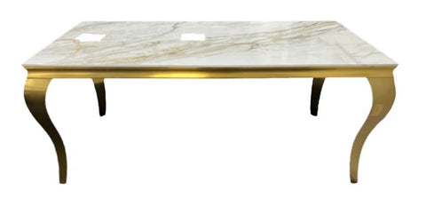 Louis Gold 1.5m Marble Dining Table