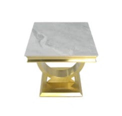 Chelsey Gold Marble Lamp Table