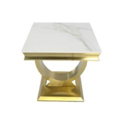 Chelsey Gold Marble Lamp Table