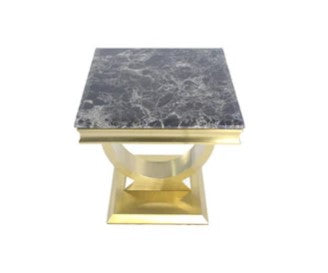 Chelsey Gold Marble Lamp Table