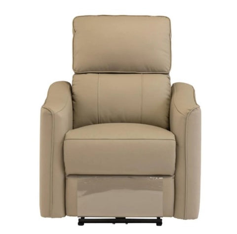 Claudia Taupe Leather Electric Recliner Armchair