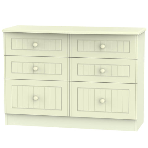 Warwick 6 Drawer Midi Chest of Drawers Cream WAR015