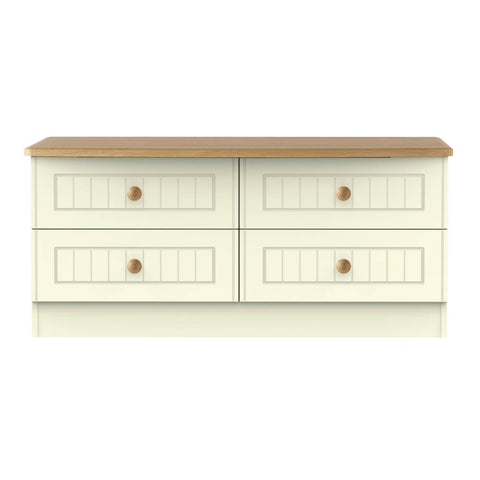 Warwick 4 Drawer Bed Box Cream and Oak WAR036