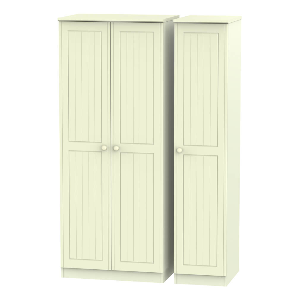 Warwick Triple Plain Wardrobe Cream WAR130