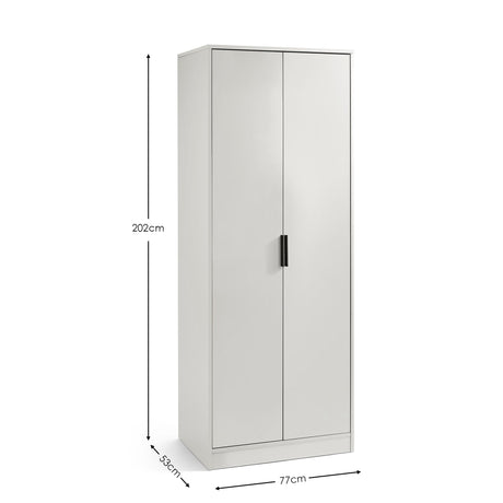 Julian Bowen Wardrobes Alba 2 Door Wardrobe - Silk Grey