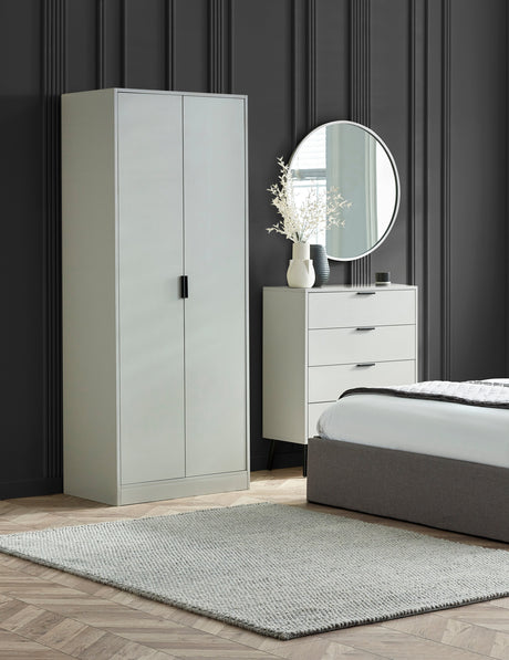 Julian Bowen Wardrobes Alba 2 Door Wardrobe - Silk Grey