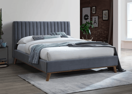 Time Living Bed Frame Double 135cm / Dark Grey Albany Fabric Bed Frame