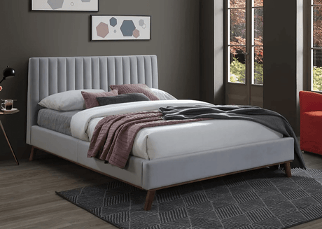 Time Living Bed Frame Double 135cm / Light Grey Albany Fabric Bed Frame