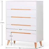 Julian Bowen Chests Alicia 5 Drawer Chest - White