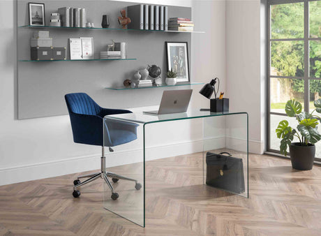 Julian Bowen Desk & Chair Amalfi Desk and Kahlo Blue Office Chair
