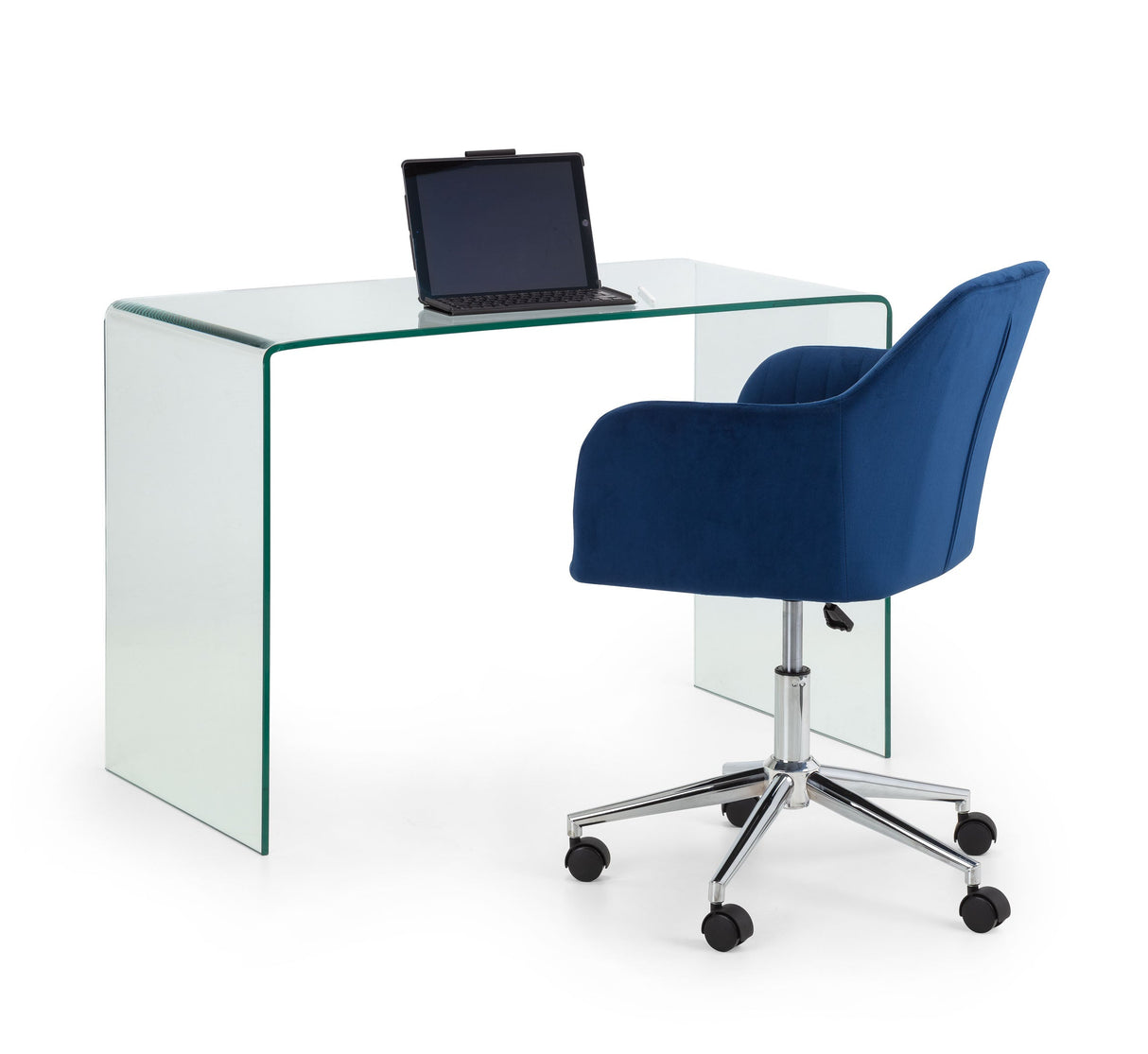 Julian Bowen Desk & Chair Amalfi Desk and Kahlo Blue Office Chair
