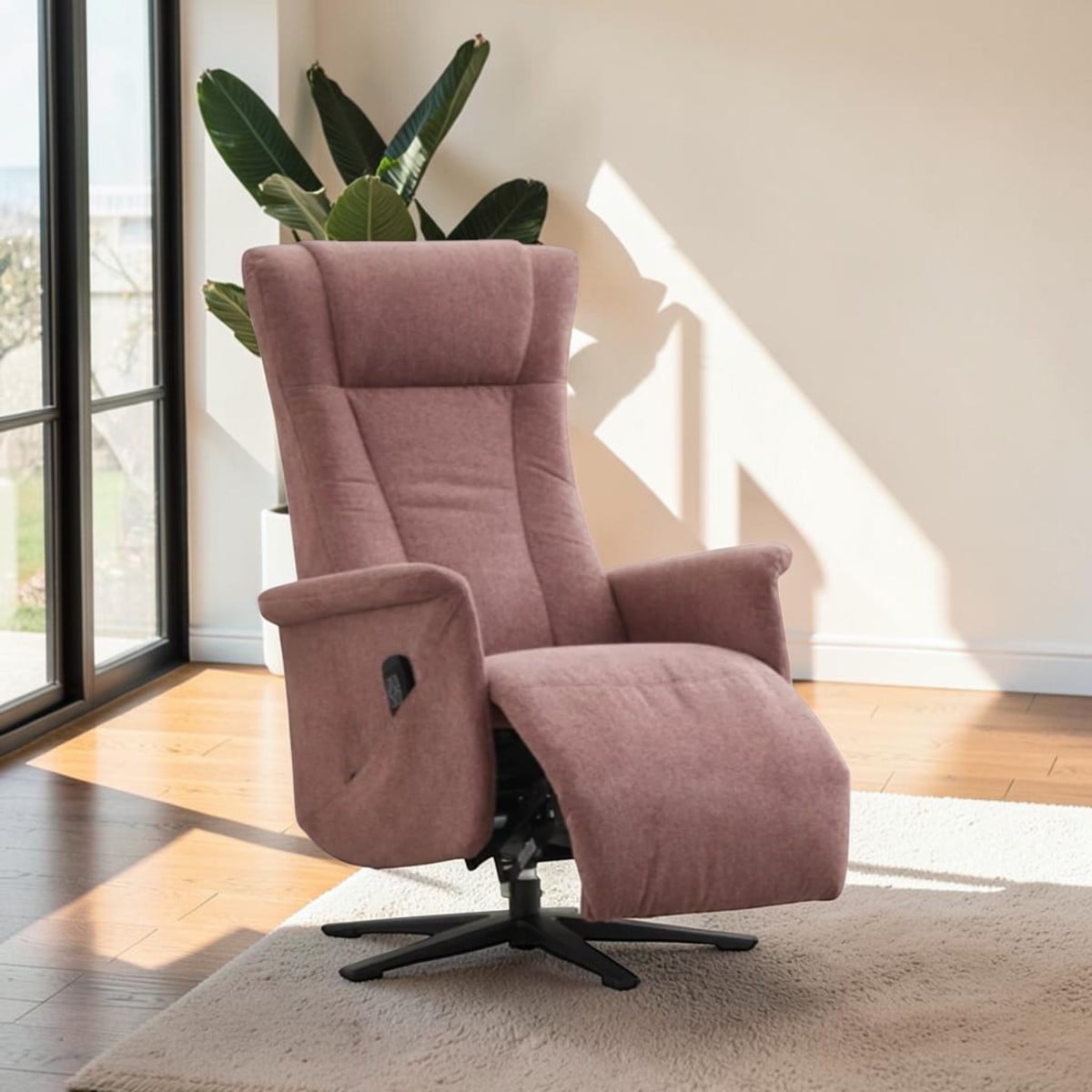 Your Home Furniture of Newark Annaghmore Apero Electric Swivel Recliner Chair in Rose