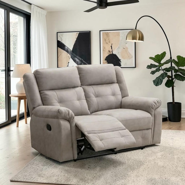 Your Home Furniture of Newark Annaghmore Berkeley 2 Seater Manual Recliner Sofa in Light Grey