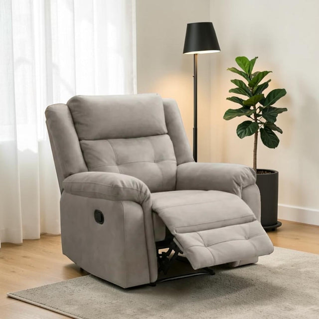 Your Home Furniture of Newark Annaghmore Berkeley Manual Recliner Chair in Light Grey