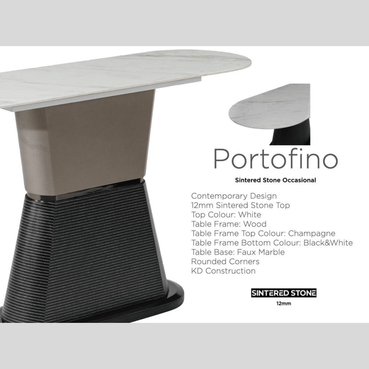 Annaghmore Lamp Table Annaghmore Portofino End Table in Sintered Stone