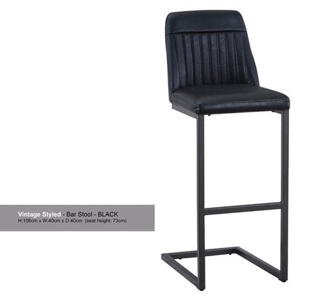 Baumhaus Bar Stool Antiqued Black Leather Bar Stool Pack of Two